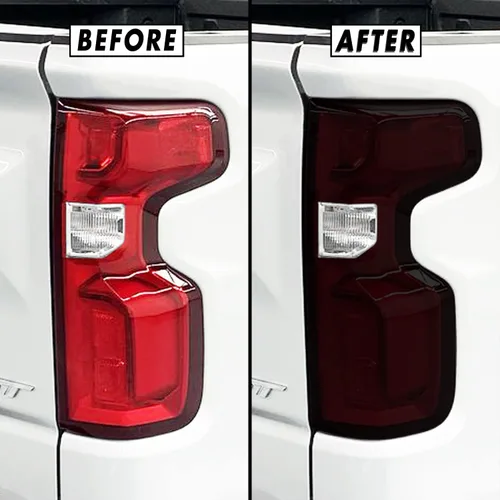 Vista 8 de SlickMod Tinte de humo de vinilo precortado para luz trasera Chevy Silverado 2019-2022 (1. luz trasera, 20% humo oscuro)