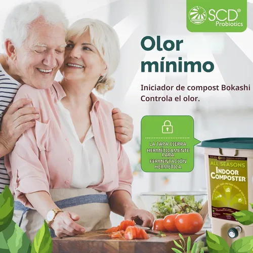 Vista 6 de Kit de inicio para Compostera de interior All Seasons - Dos cubos de compostaje de tamaño familiar para encimera de cocina y Bokashi Bran Starter 5