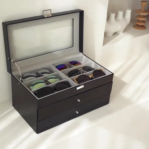 Vista 6 de ProCase Vitrina de reloj de 6 ranuras con cajón con 18 ranuras organizador de gafas de sol