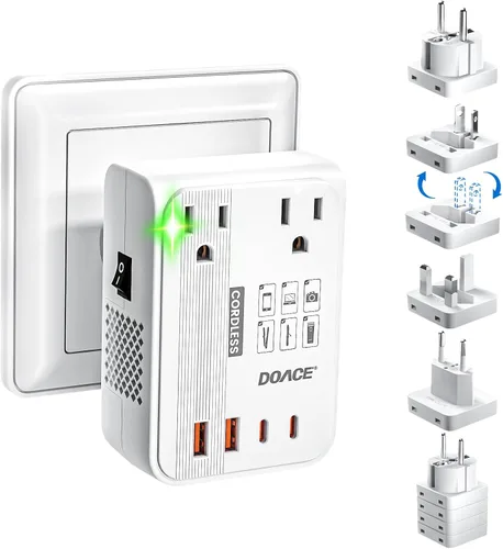 Vista 11 de Convertidor de voltaje de 350 W actualizado de EE. UU. a Europa para alisador de cabello, afeitadora, cepillo de dientes, cámara CPAP, teléfono
