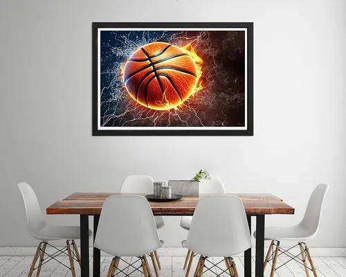 Vista 4 de Diymood DIY Kits de pintura de diamantes 5D para adultos Baloncesto - Kits de arte de diamantes para adultos Llama Taladro completo redondo
