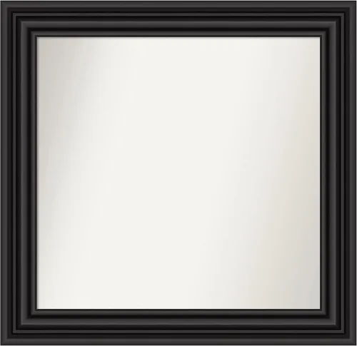 Vista 480 de Amanti Art Espejo personalizado, espejo de baño negro puente, espejo de pared o espejo de tocador de baño sobre el fregadero (26 x 26 pulgadas)