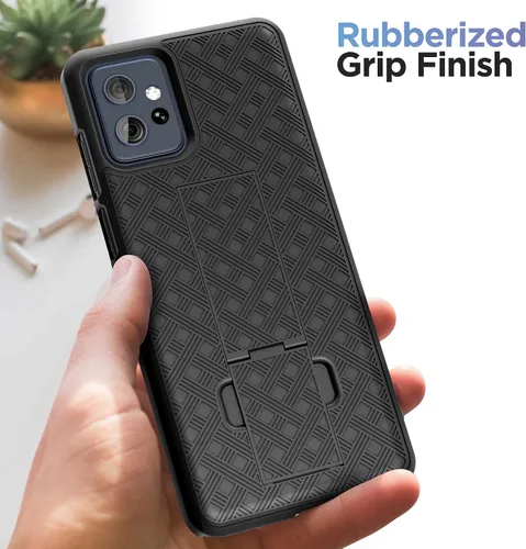 Vista 4 de Encased Funda de cinturón para Moto G Power 5G (modelo 2023) Funda delgada con clip para funda de teléfono (negro)