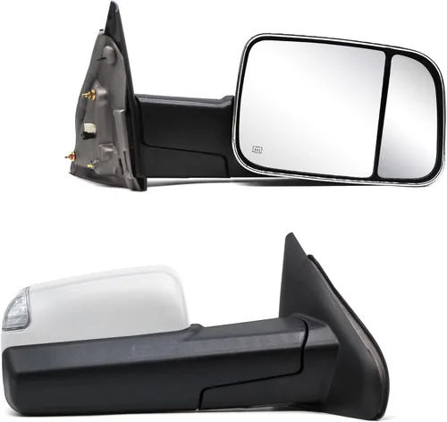 Vista 8 de Espejos de remolque compatibles con Dodge Ram 1500 2002-2008, Dodge Ram 2500 2003-2009, 3500, camioneta pickup, espejos de remolque ajustables