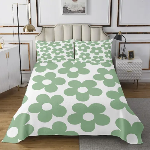 Vista 10 de Erosebridal Juego de edredón floral negro, tamaño individual, lindo juego de colcha de flores para niños y niñas, juego de colcha de acuarela