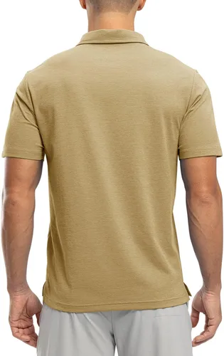 Vista 3 de Rdruko Polo de golf para hombre, manga corta, ajuste seco, cuello con bolsillo, tenis, trabajo, casual