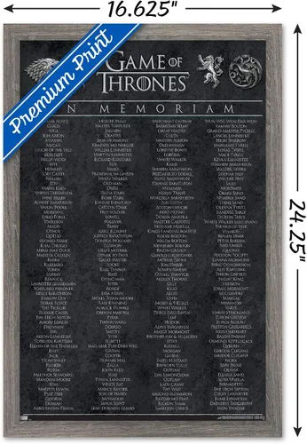 Vista 3 de Póster de pared de Juego de Tronos en memoria, 22.4 pulgadas de largo x 14.7 W, versión enmarcada de madera de granero Versión enmarcada Barnwood
