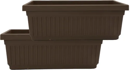 Vista 22 de The HC Companies Macetero veneciano de 18 pulgadas con tapón de drenaje, macetas de plástico ligero resistente a los rayos UV para interiores y Negro