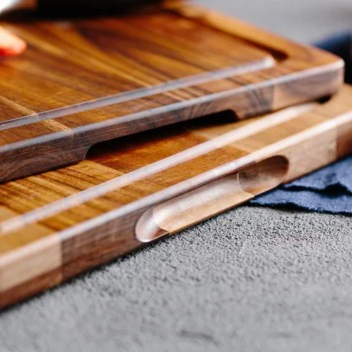 Vista 8 de jalz Jalz - Tabla de cortar de madera de acacia de 15 x 10 pulgadas, tabla de cortar y servir