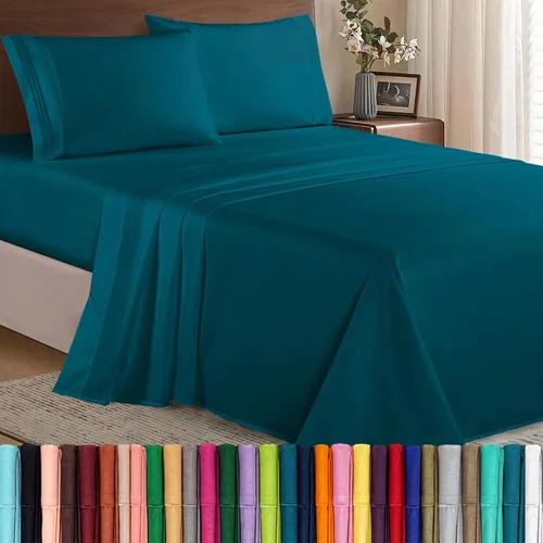 Vista 27 de Elegant Comfort - Juego de sábanas de microfibra de 1500 hilos de calidad hotelera prémium de 4 piezas - Resistente a arrugas, sábana bajera