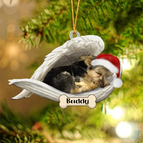 Vista 62 de Afghan Hounds - Adorno de Navidad con alas de ángel durmiente, recuerdo personalizado para perros 2024, adorno de forma acrílica, regalos