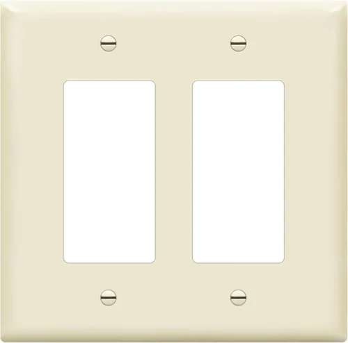 Vista 15 de ENERLITES - Cubierta decorativa de interruptor doble, placa de pared de dos salidas, 2 bandas de gran tamaño, 5.50 x 5.50 pulgadas, termoplástico