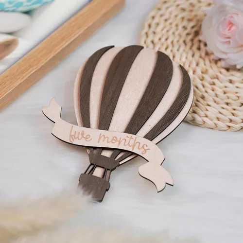Vista 4 de Tarjetas de hitos mensuales para bebés, discos de hitos mensuales de madera, accesorios de fotografía para recién nacidos para documentar