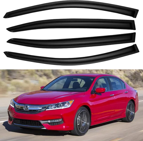 Vista 110 de YQAUTEC - Viseras para ventana, protectores contra la lluvia, compatibles con Subaru WRX 2015-2021, deflectores de viento para ventanas, viseras
