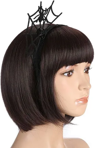 Vista 6 de LERTREE 3 diademas de telaraña de Halloween para fiesta de cosplay, accesorios para el cabello (3 diademas de telaraña)
