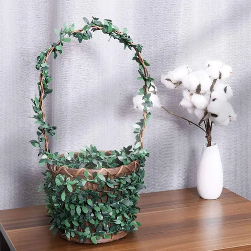Vista 3 de BESPORTBLE Guirnalda artificial de imitación follaje hojas verdes corona vid para Navidad, boda, fiesta, ceremonia, DIY, 295.3 in/295 pulgadas