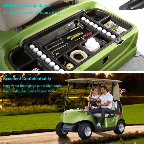 Vista 3 de 10L0L Golf Cart Under Seat Storage Tray Fits EZGO TXT, RXV, Club Car DS, Club Car Precedent, Yamaha G29, Electric Vehicle with Original Trojan