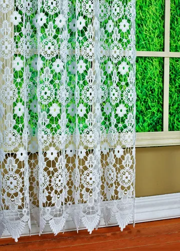 Vista 10 de Cortina de Medallón Macramé de Today's Curtain 30 cm, Color Écru, 89 cm x 30 cm