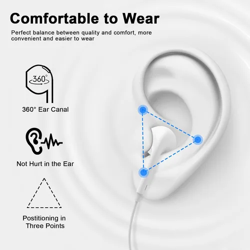 Vista 8 de Paquete de 2 auriculares con cable para iPhone, micrófono integrado y control de volumen, auriculares de reducción de Nosie compatibles con iPhone