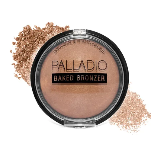 Vista 12 de Palladio Bronceador horneado, altamente pigmentado y fácil de mezclar, brillo bronceado brillante, uso seco o húmedo, dura todo el día, proporciona