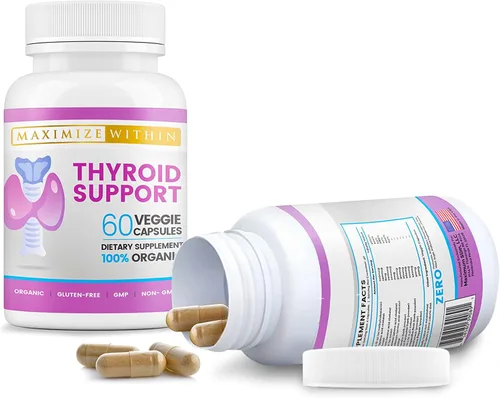 Vista 9 de Suplemento de apoyo para la tiroides para mujeres y hombres, enfoque, claridad mental y energía con yodo de ashwagandha, zinc, algas, vitamina B12