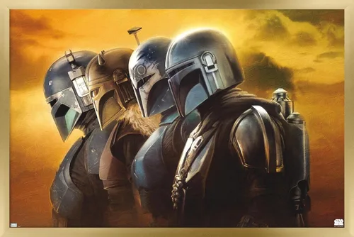Vista 14 de Trends International Star Wars: The Mandalorian Season 3 - Póster de pared de cascos, 22.37 x 34.00 pulgadas, versión enmarcada en blanco
