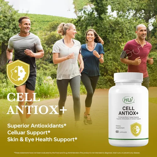 Vista 3 de HUJ Cell Antiox+ Suplemento – Antioxidantes superiores y apoyo celular – Contiene extracto de semilla de uva, extracto de granada, resveratrol