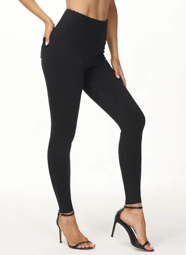Vista 3 de THE GYM PEOPLE Leggings casuales de yoga para mujer, cintura alta, control de abdomen, pantalones de entrenamiento con 4 bolsillos