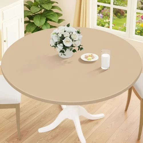 Vista 61 de Smiry Mantel redondo de pícnic, fundas de mesa elásticas impermeables para mesas de 18 a 24 pulgadas, manteles de vinilo con parte trasera