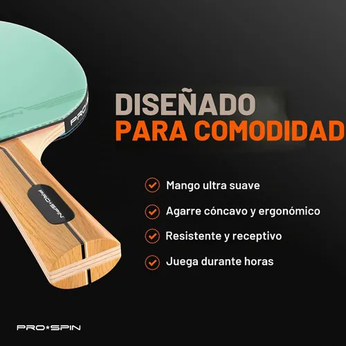 Vista 4 de PRO-SPIN Palas de Ping Pong - Set de alto rendimiento con raquetas de tenis de mesa premium, pelotas de ping pong de 3 estrellas, estuche