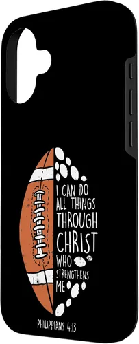 Vista 2 de Funda de regalo para iPhone 16 American Football I can do things Bible God Jesus