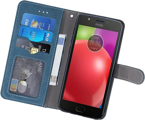 Vista 3 de Asuwish Funda compatible con Moto E4 y protector de pantalla de vidrio templado, soporte para tarjeta de crédito, soporte para teléfono celular