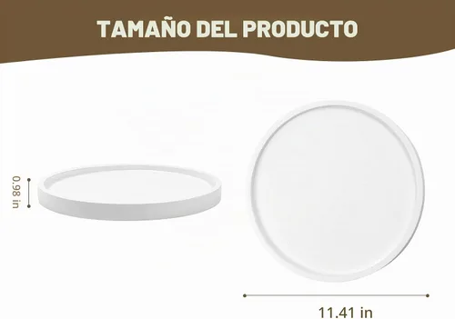 Vista 7 de Bandeja redonda de madera rosa decorativa para decoración del hogar, bandeja de servir de madera, para velas, perfumes, bandejas para mesa de café