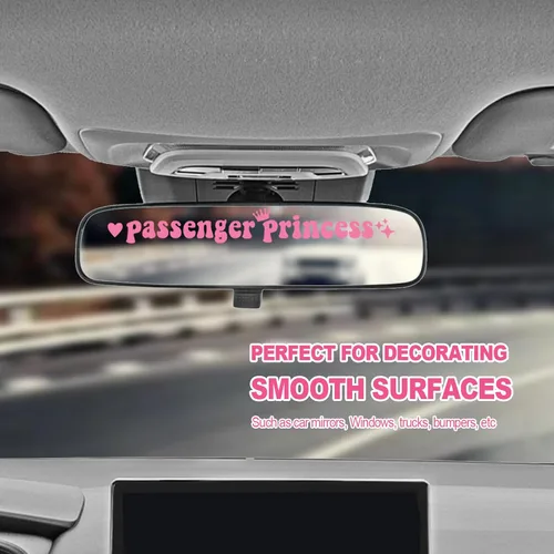 Vista 5 de Calcomanía de princesa pasajera, divertida calcomanía de vinilo para automóvil, accesorios de automóvil de princesa para pasajeros, ventana trasera