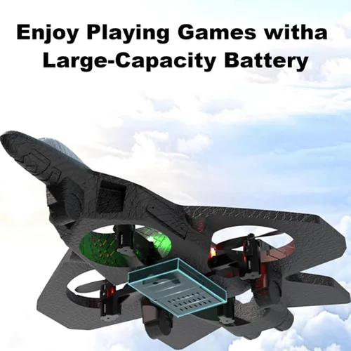 Vista 3 de Nuevo juguete RC Stunt Fighter Jet 2026 para niños con giros de 360° y luces LED, avión de control remoto de espuma, avión RC para niños y adultos