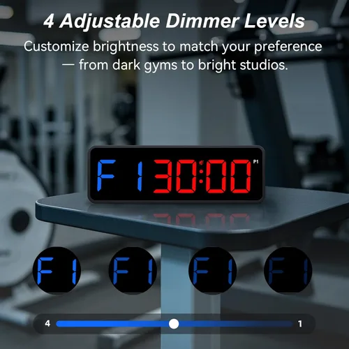 Vista 6 de Acedeck Reloj temporizador portátil para gimnasio: reloj digital de fitness con imán fuerte - Control remoto para entusiastas del fitness - Batería