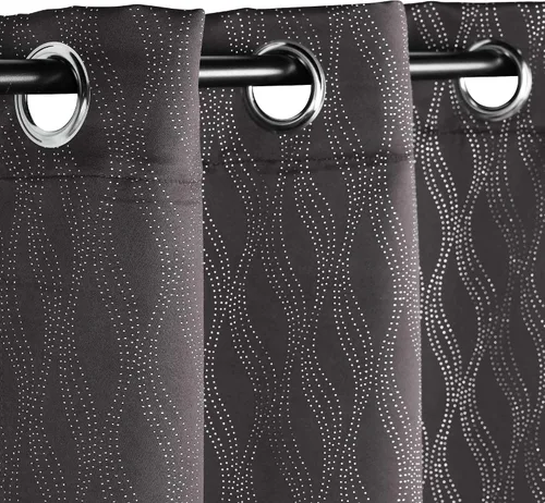 Vista 25 de BLUENILEMILLS Paneles de cortinas opacas para oscurecer la habitación con bolsillo para barra, cortinas perfectas para ventanas de cocina