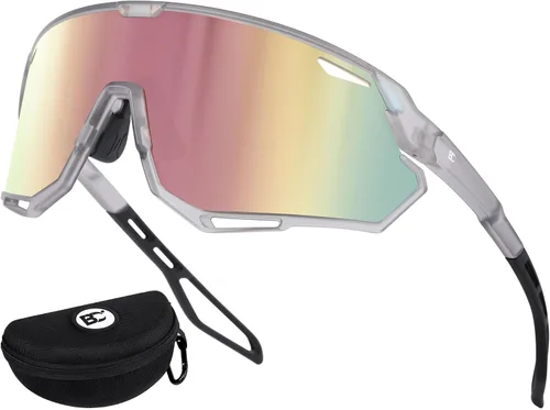 Vista 18 de BIRCEN Gafas de sol deportivas de béisbol para hombre: TR90 gafas de ciclismo ligeras envolventes para correr al aire libre MTB Bike