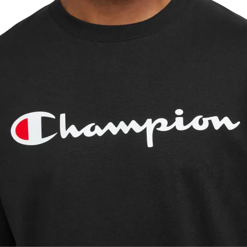 Vista 4 de Champion - Camiseta para hombre, de algodón de peso medio, de cuello redondo, con texto (talla regular o Big & Tall)
