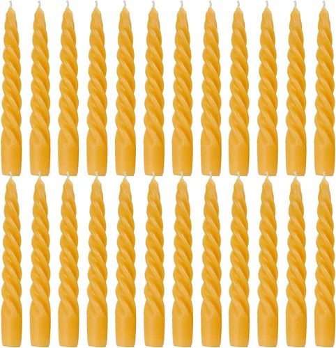Vista 9 de DEYBBY Juego de 4 velas espirales de cera de abeja de 7 pulgadas, sin goteo y sin humo, velas de cera de abejas puras trenzadas para decoración
