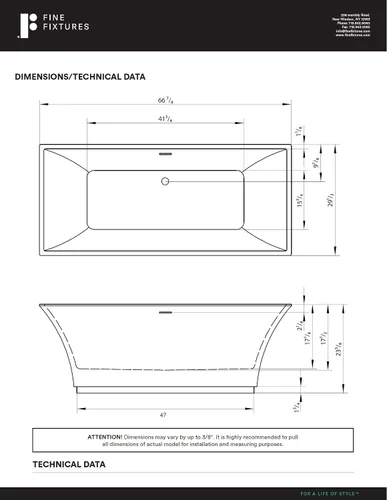 Vista 5 de Fine Fixtures Sanctuary Bañera Independiente Negro Con Desagüe Incluido