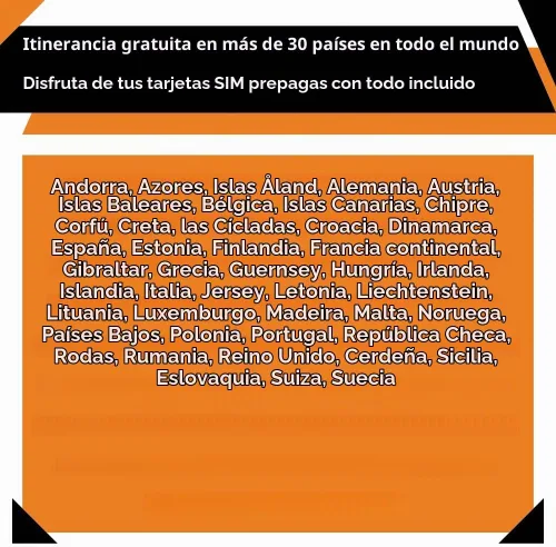 Vista 4 de Orange Holiday Europe Prepaid Sim 20GB Internet Data 30 días de uso Se permite la conexión de datos 30 minutos y 200 SMS de Europa a cualquier