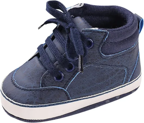 Vista 3 de 1 Year Old Walking Shoes Baby Toddler Shoes Boys and Girls Floor Sports Shoes Flat Bottom Non Slip Lace Infant Boy Boots