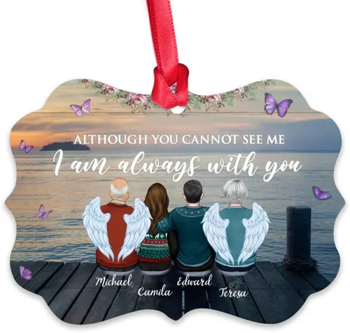 Vista 13 de Gossby Adorno conmemorativo de Navidad personalizado – Pérdida de padre estoy siempre contigo (padre, hija) personalizado para decoración de árbol