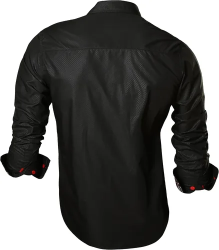 Vista 55 de jeansian - Camisas de manga larga de ajuste entallado para hombre (8397), con botones, informales y de vestir.