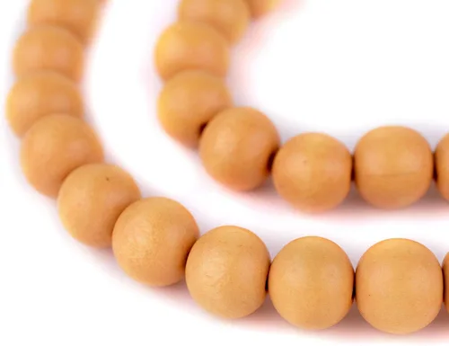 Vista 250 de TheBeadChest: cuentas de madera redondas naturales de 0.315 pulgadas, cuentas de madera sueltas espaciadoras para fabricar joyas, 4 tamaños