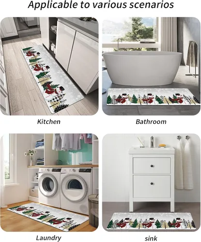 Vista 5 de Tapete de baño de Navidad para bañera, antideslizante, de secado rápido y absorbente, tierra de diatomeas, fregadero, dormitorio, cocina, lavable