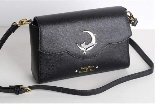 Vista 3 de Anime Moon Luna Cat Girl - Bolso bandolera casual, Negro