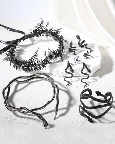 Vista 5 de MOSTORY 5 piezas de accesorios de la medusa griega del bosque para mujer