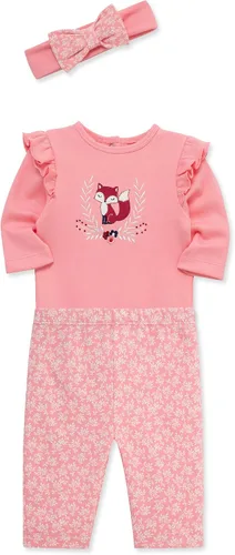 Vista 10 de Little Me Conjunto de 3 piezas para bebé, 100% algodón, body con diadema y pantalón a juego, de 3 meses a 24 meses